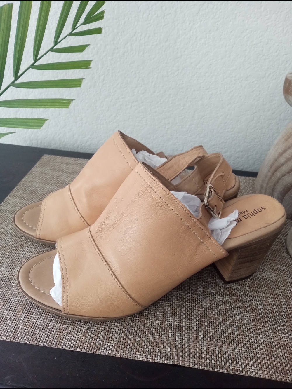 2 for $22- Sale! Women’s Tan Italian Leather Open-Toe Slingback Sandals